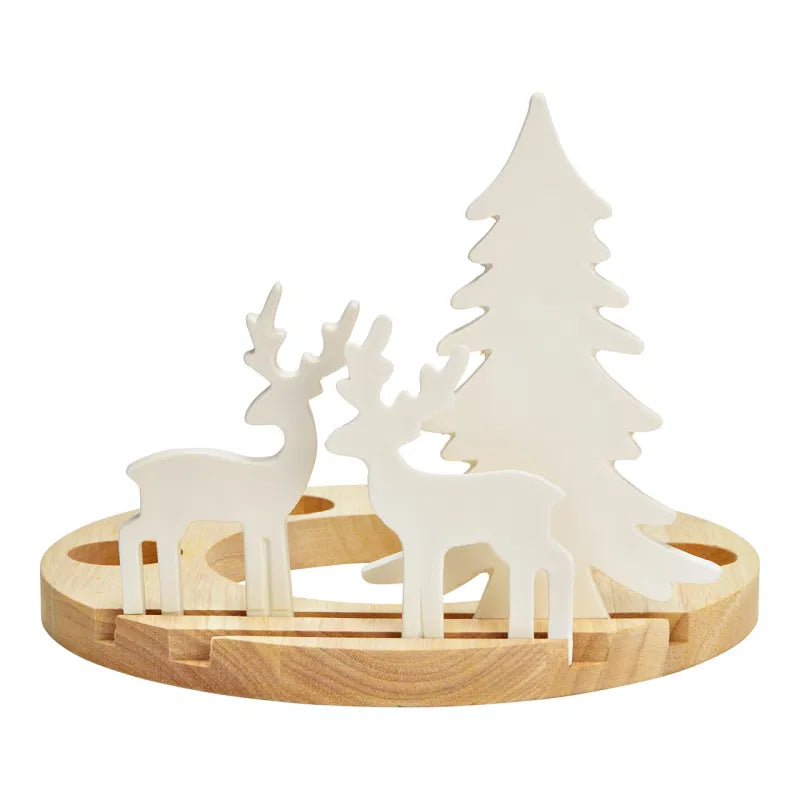 Adventi dekoráció- Porcelán erdő 23x17x23cm