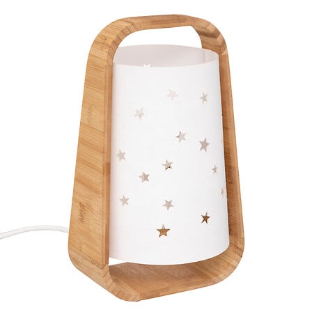 Csillagos asztali lámpa bambusz kerettel 28 cm