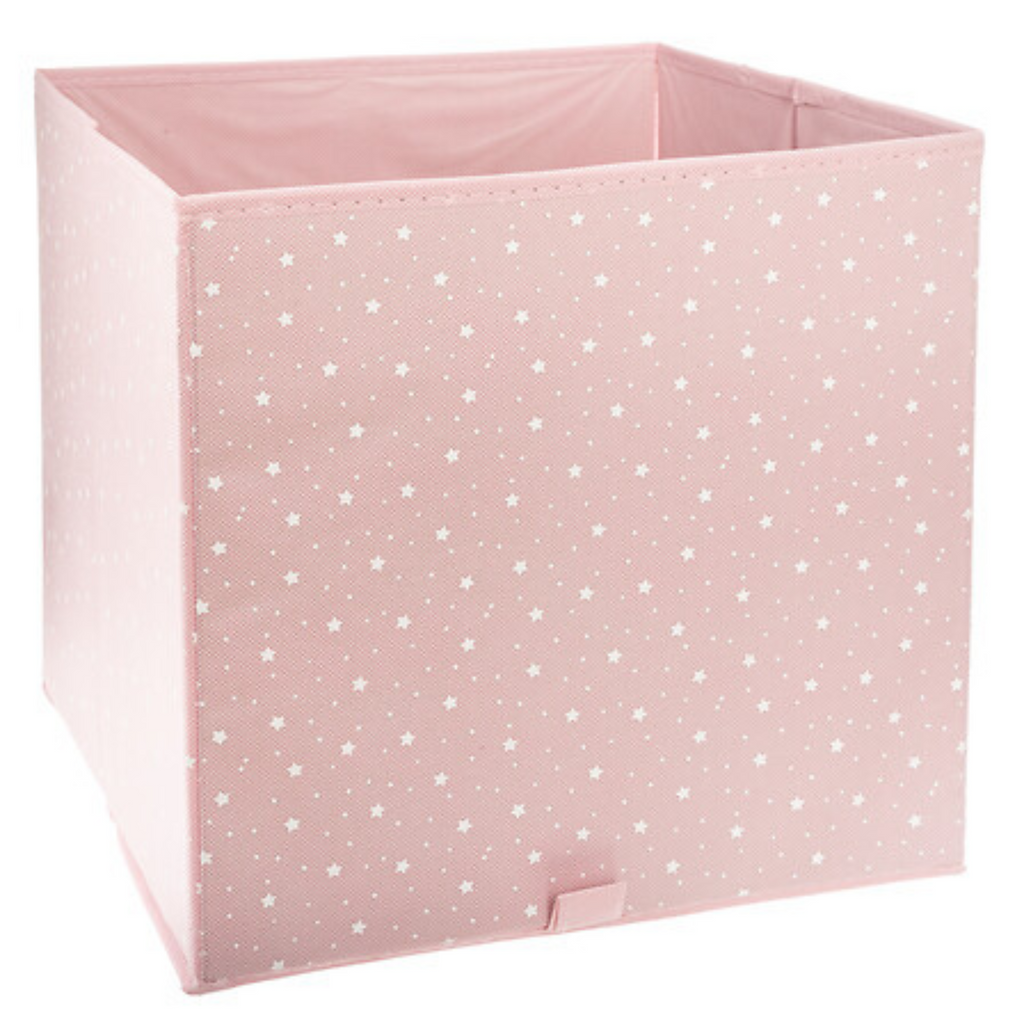 Rózsaszín csillagmintás tárolódoboz 29x29 cm – Csillagok kollekció