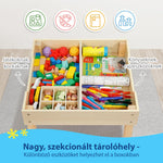 Asztal és szék szett- Natúr tárolóval