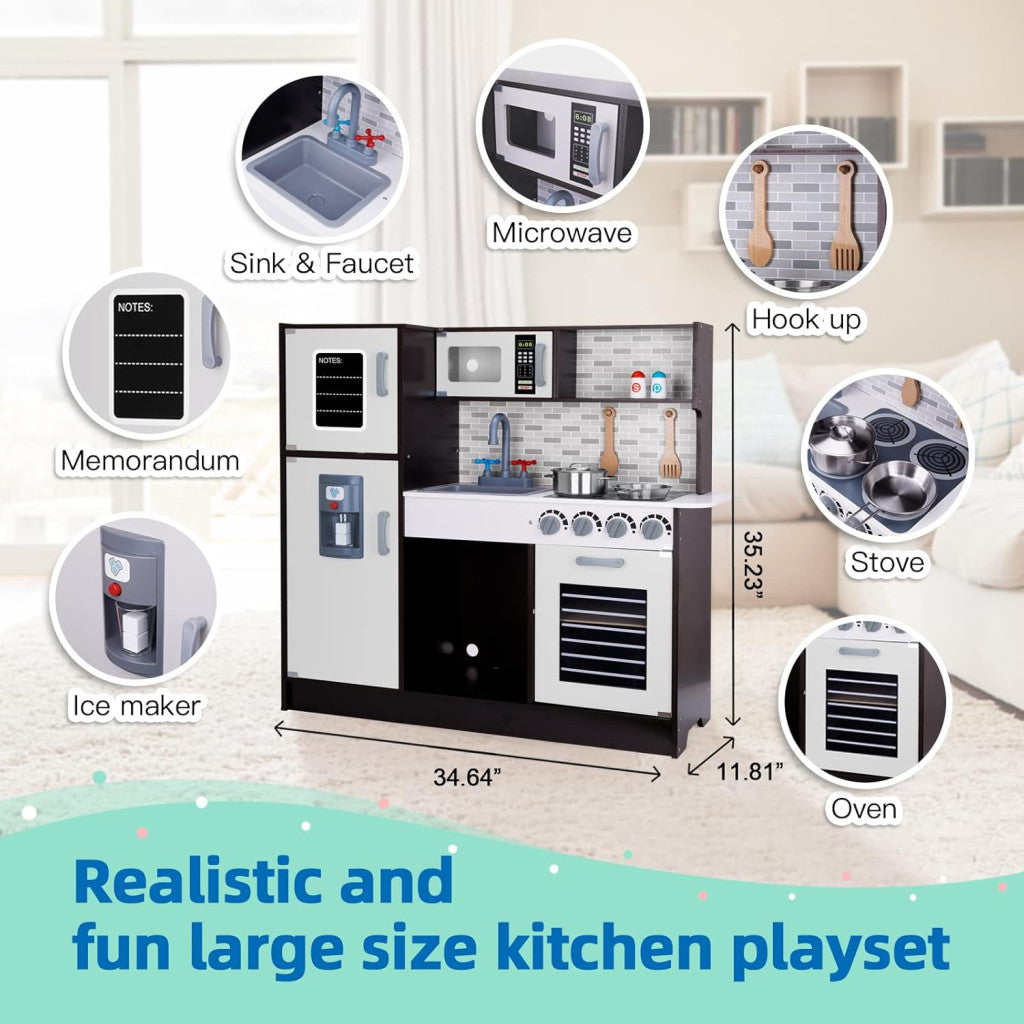 Gyerekkonyha fából- Barna