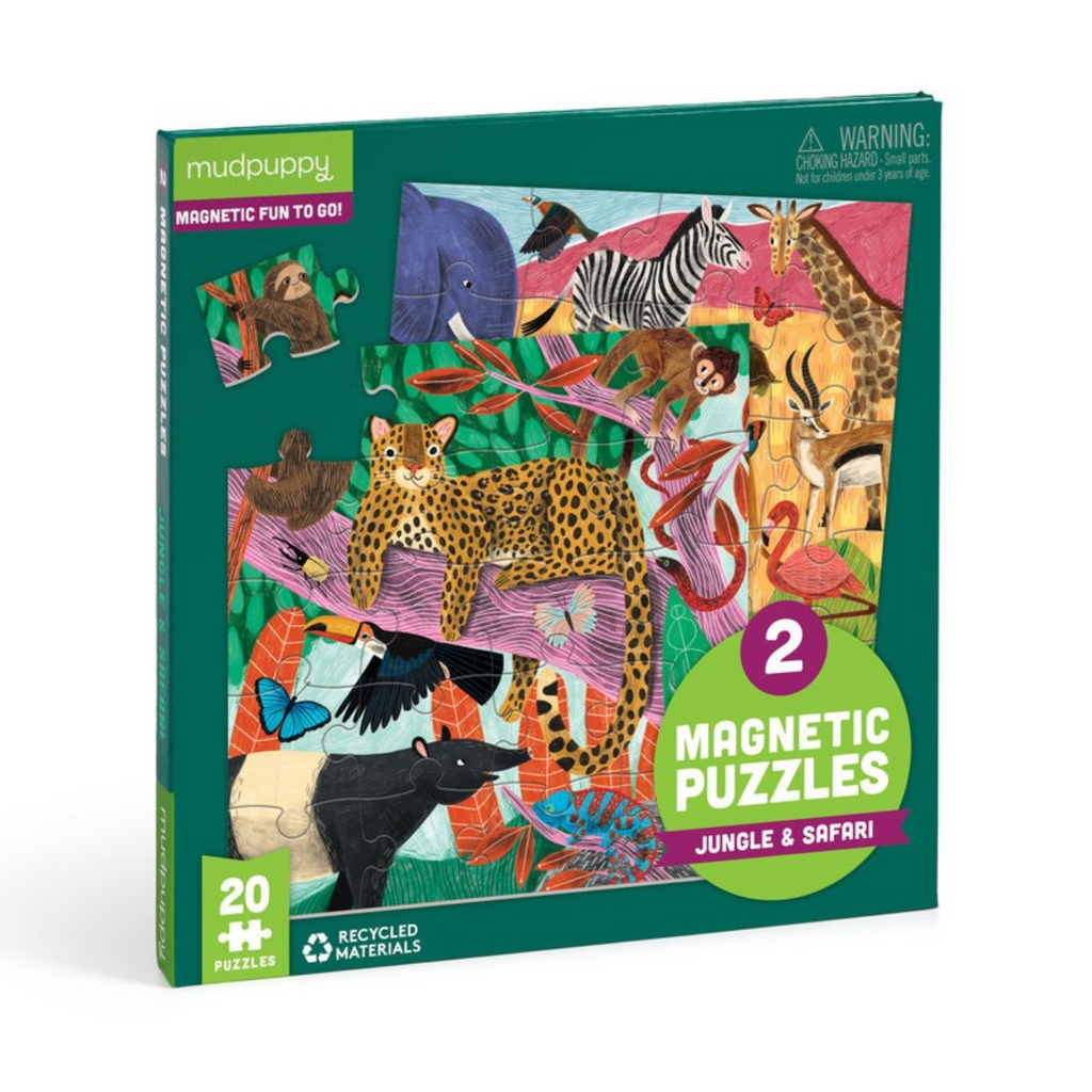 Mudpuppy Szafari és Dzsungel mágneses puzzle szett gyerekeknek