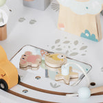 Oktatóasztal kisvasúttal, pasztell